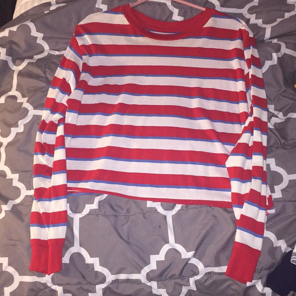 long sleeved striped shirt